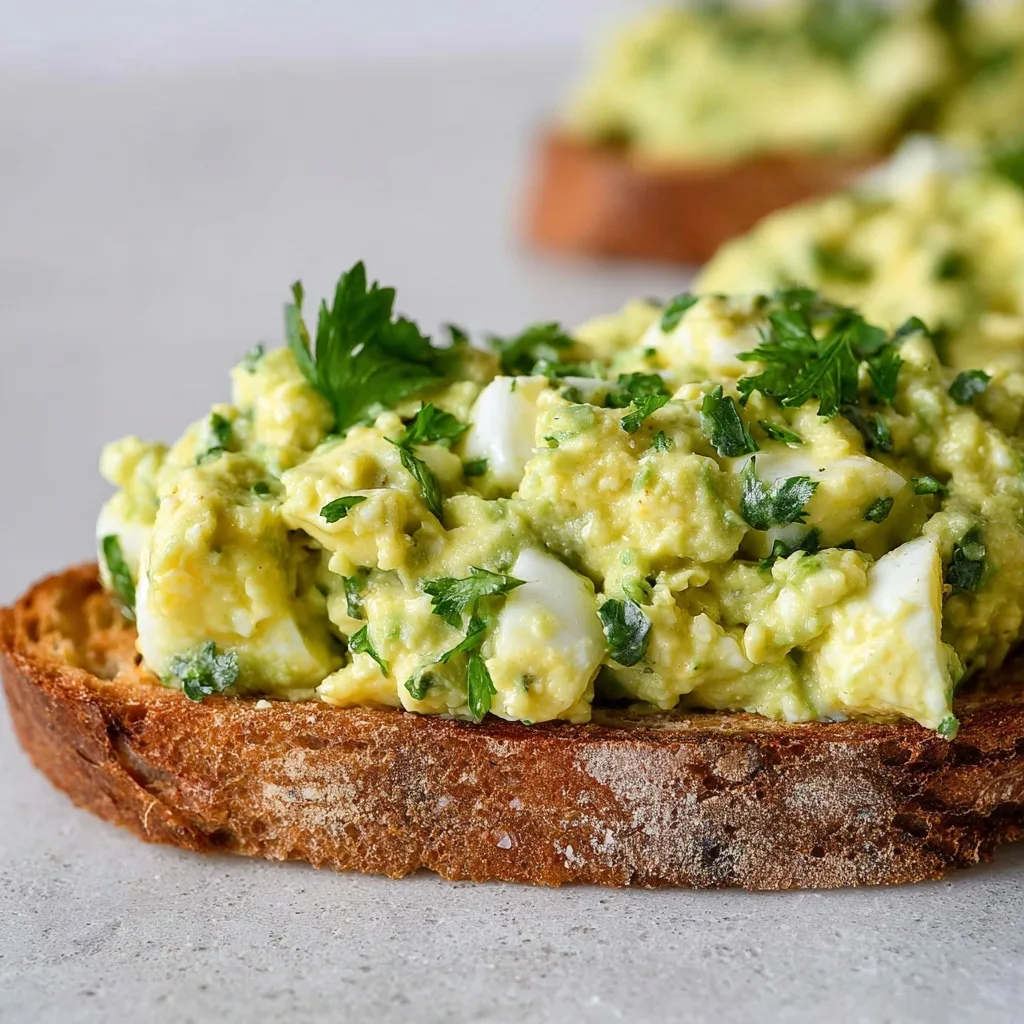 High Protein Egg Snacks: 3 Muscle-Building Recipes for Strength and Recovery 3 Avocado egg salad on toasted sourdough, high protein snack