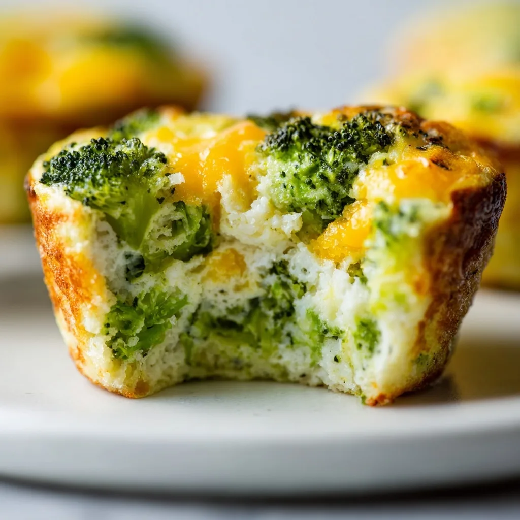 High Protein Egg Snacks: 3 Muscle-Building Recipes for Strength and Recovery 7 Broccoli cheddar egg muffin with a bite taken out, high protein snack