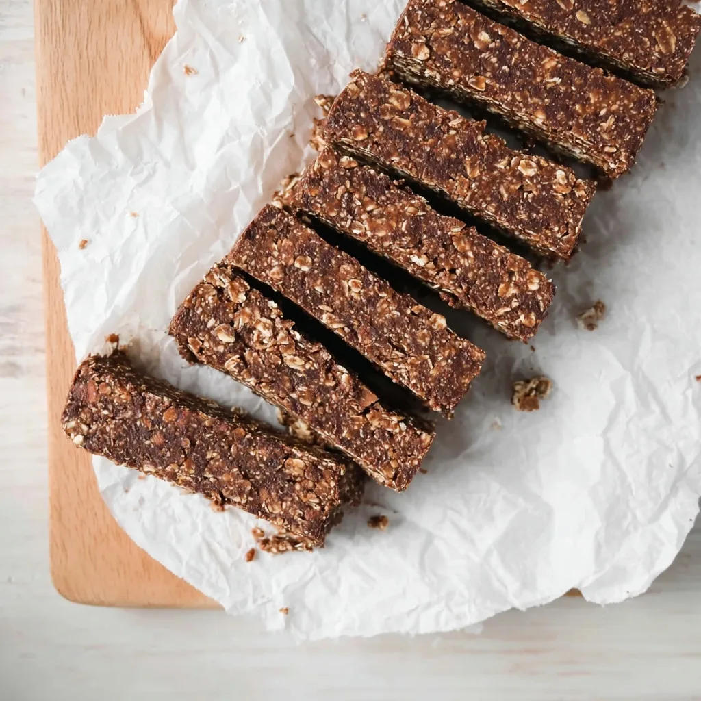 3 Best High Protein Snack Bars for Muscle Gain 14 homemade chocolate oat protein bars sliced on parchment