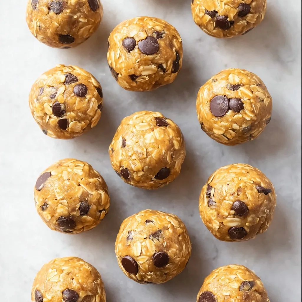 3 High Protein Trail Mix & Nut Snacks for Energy 27 peanut butter oatmeal energy balls on marble background