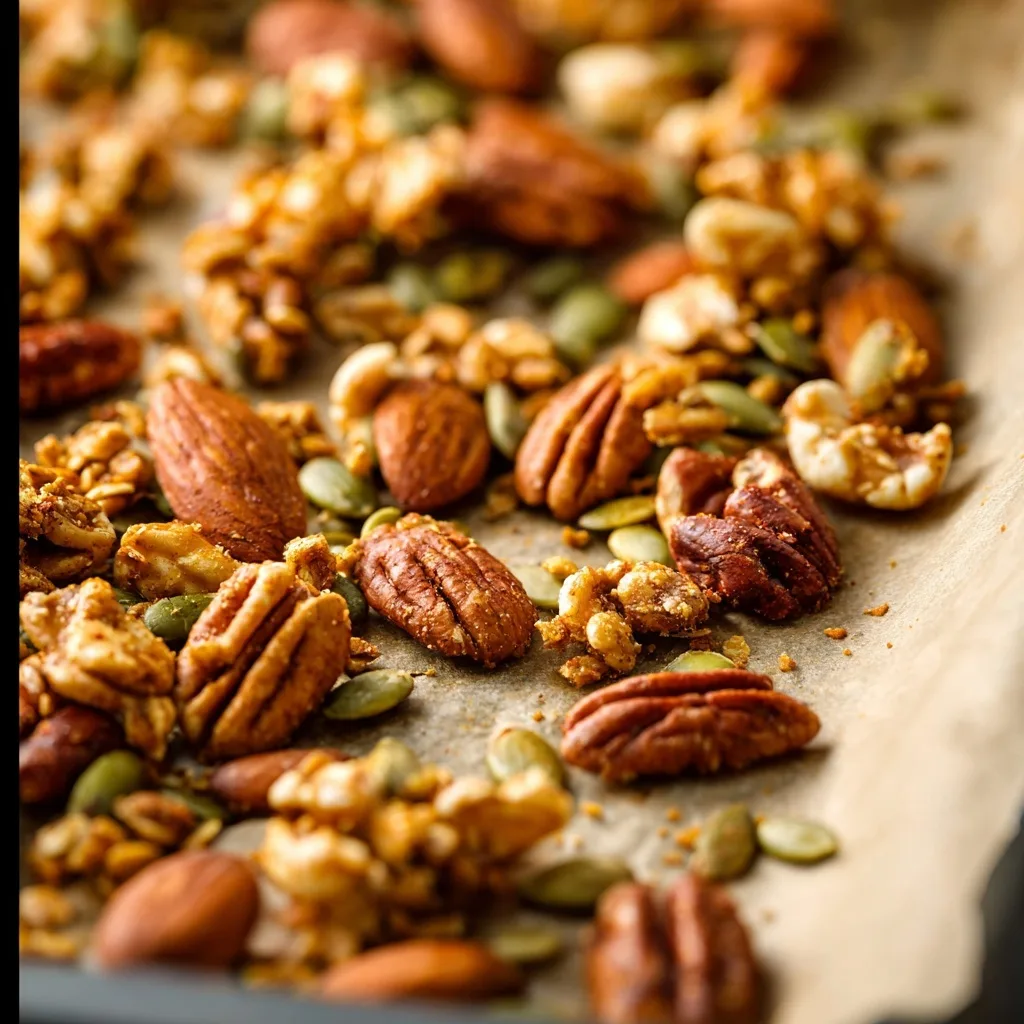 3 High Protein Trail Mix & Nut Snacks for Energy 23 close-up of roasted protein trail mix with almonds and seeds