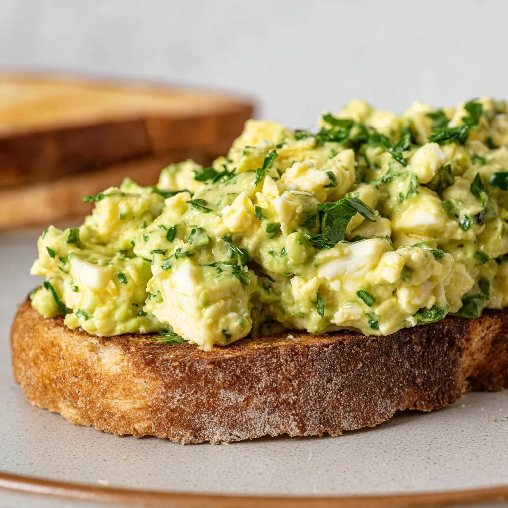 25 High Protein Snacks for Muscle Gain to Maximize Recovery & Results 21 Avocado egg salad on toasted bread with fresh herbs