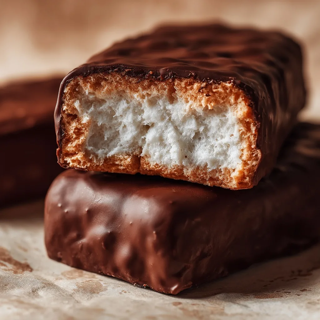 Fluff Protein Bars marshmallow-like center and chocolate shell