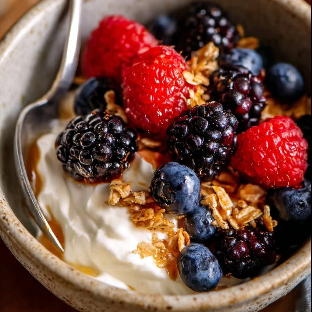 25 High Protein Snacks for Muscle Gain to Maximize Recovery & Results 6 Greek yogurt parfait with fresh berries and granola