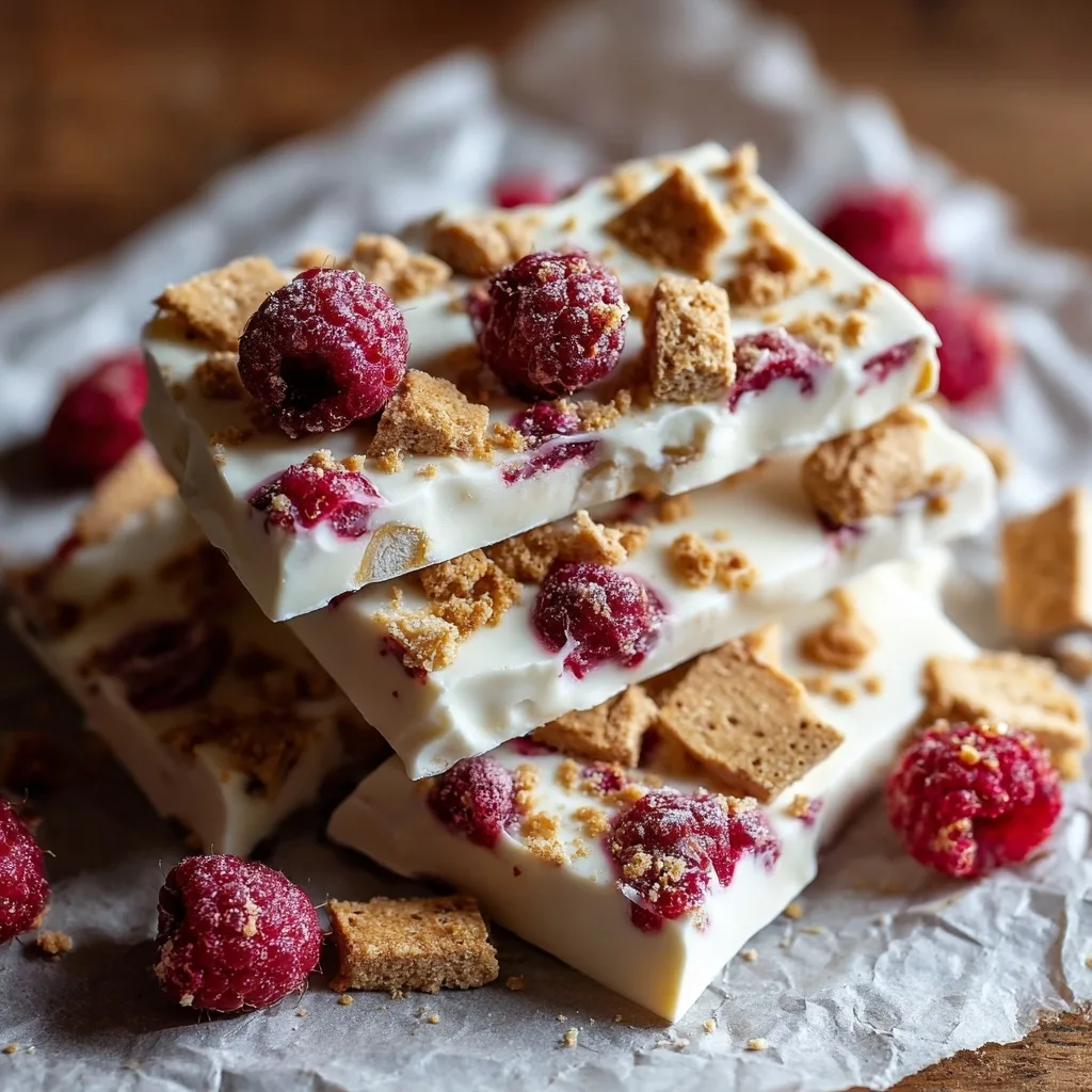25 High Protein Snacks for Muscle Gain to Maximize Recovery & Results 27 Frozen yogurt bark with raspberries and graham cracker pieces