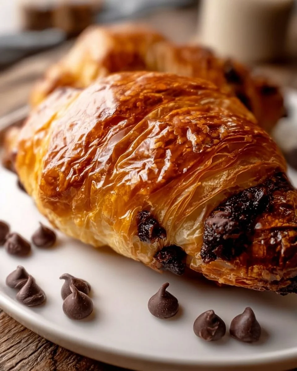 A Delightfully Easy Chocolate Croissant Breakfast Bake 2 Chocolate croissant breakfast bake with melted chocolate and pastry