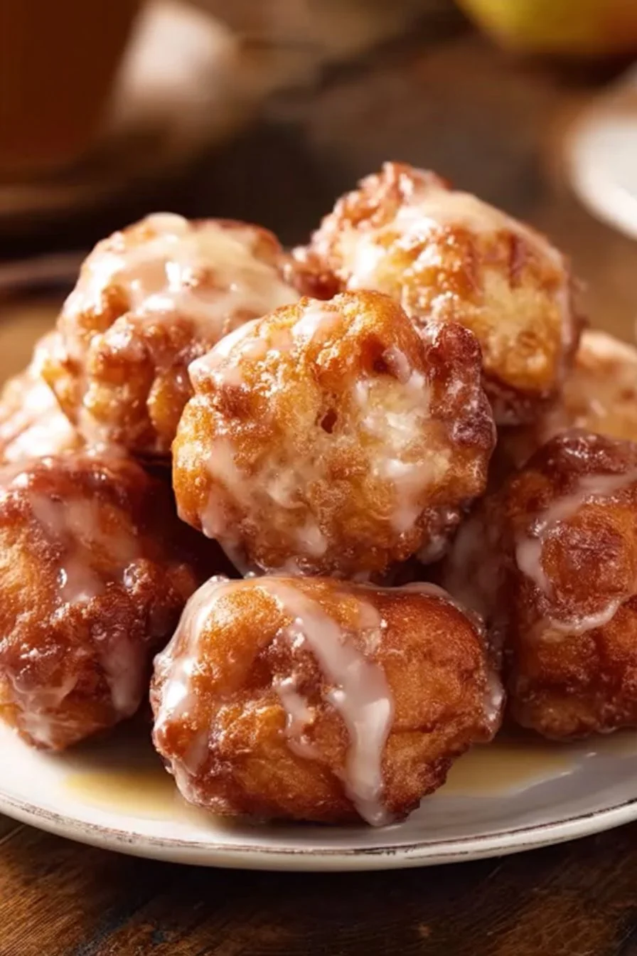 Delicious homemade apple fritter bites with apples and cinnamon