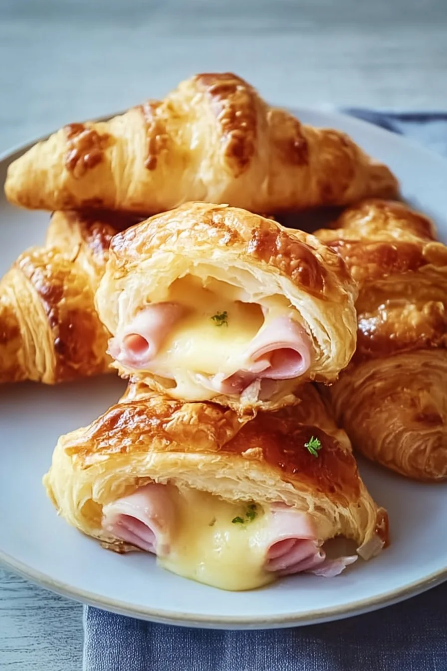 Baked Ham and Cheese Croissants
