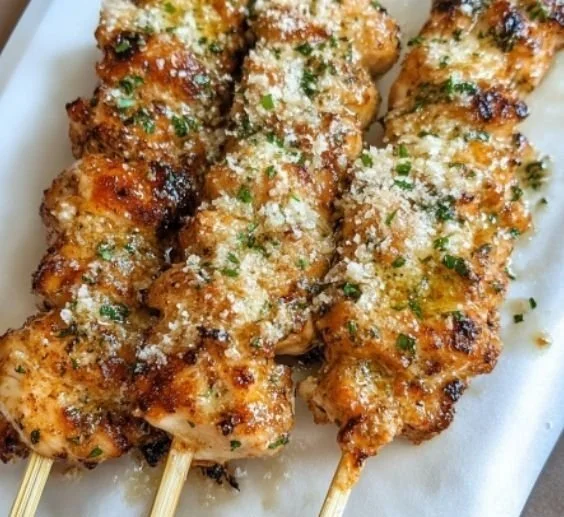 Ranch Garlic Parmesan Chicken Skewers