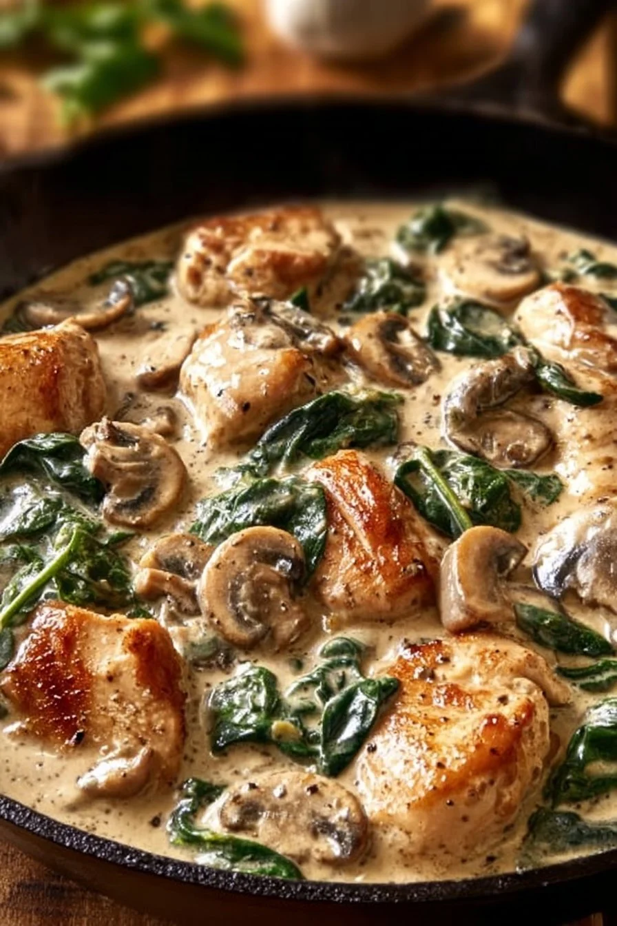 Best 8 Chicken Recipes for Delicious Dinner Ideas 4 Creamy Chicken Mushroom Spinach Skillet