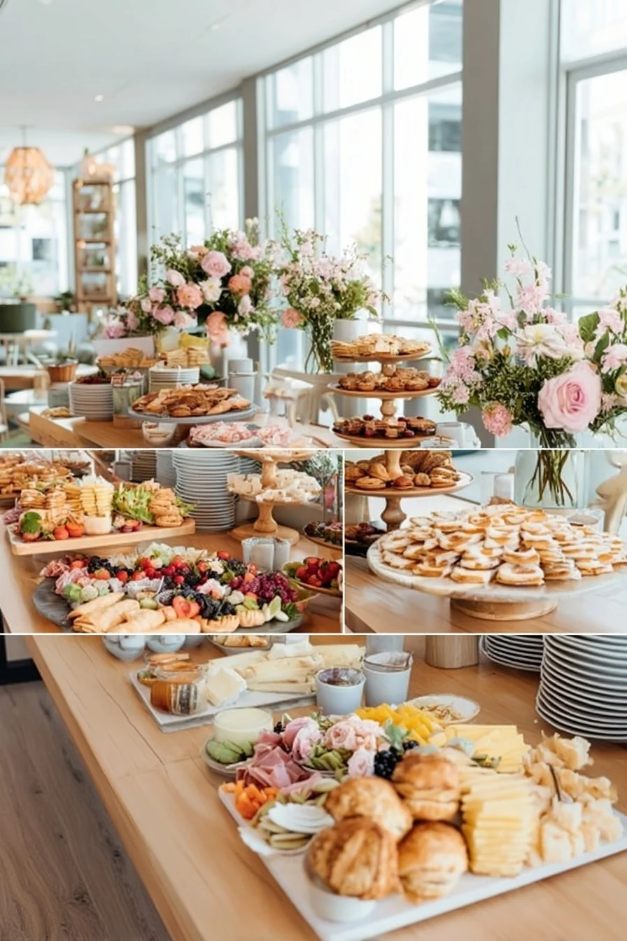 Brunch Grazing Table 4 Beautifully arranged brunch grazing table with assorted foods.