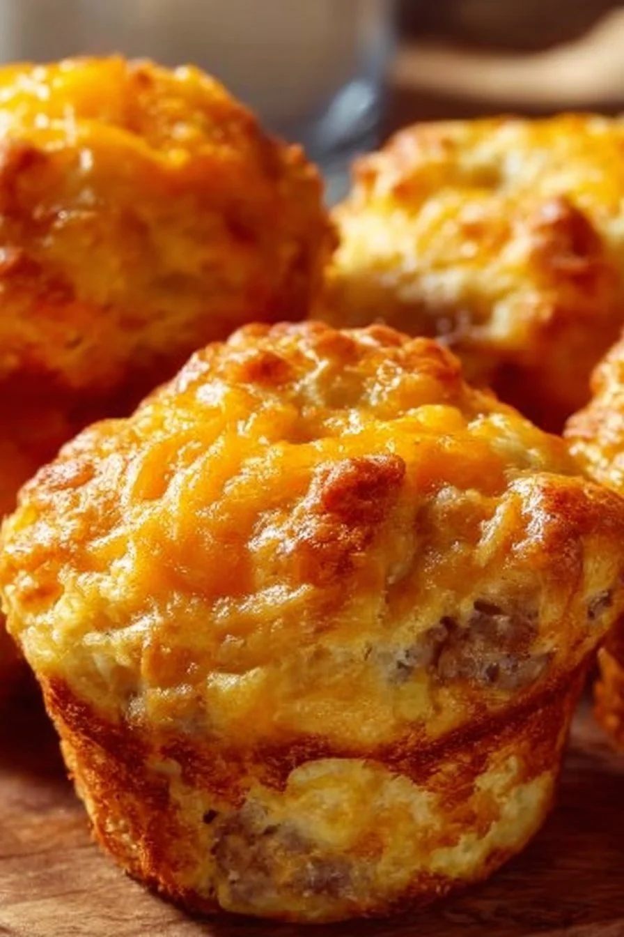 Cheddar Breakfast Sausage Muffins 6 Cheddar Breakfast Sausage Muffins