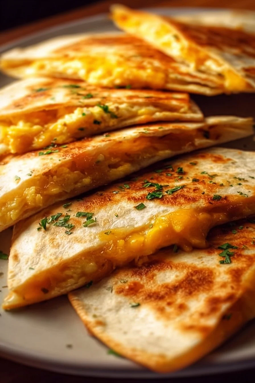 Cheddar Egg Quesadilla 1 Delicious cheddar egg quesadilla served with salsa