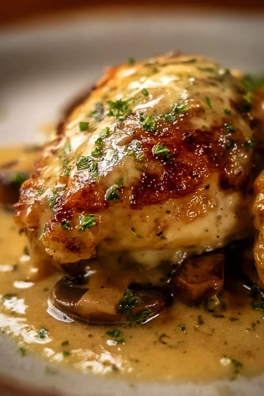 Cheesy Garlic Butter Mushroom Stuffed Chicken 6 Cheesy Garlic Butter Mushroom Stuffed Chicken