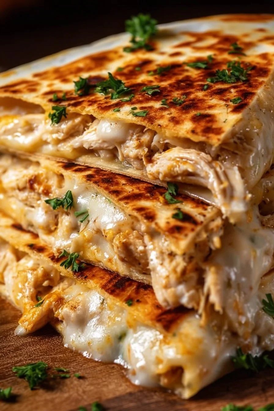 Cheesy Garlic Chicken Wraps