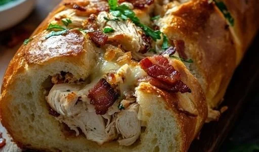 Chicken Bacon Ranch Stuffed Bread