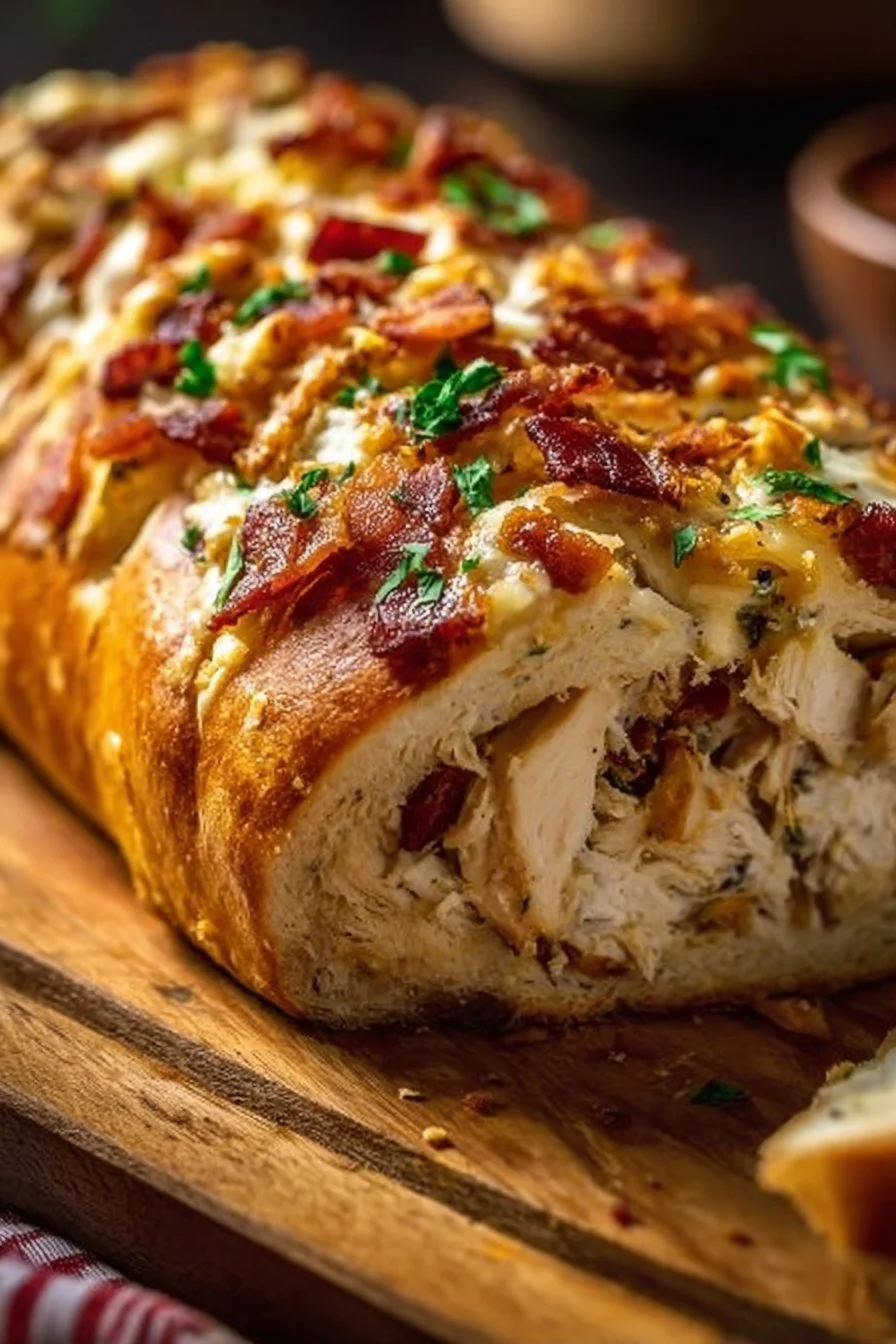 Chicken Bacon Ranch Stuffed Bread