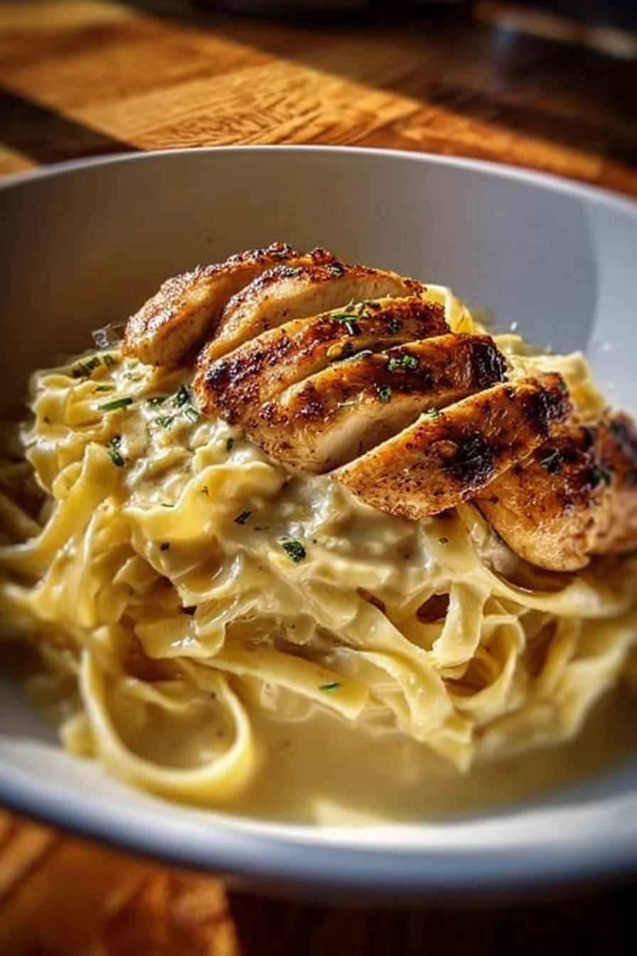 Delicious chicken served with creamy buttered noodles