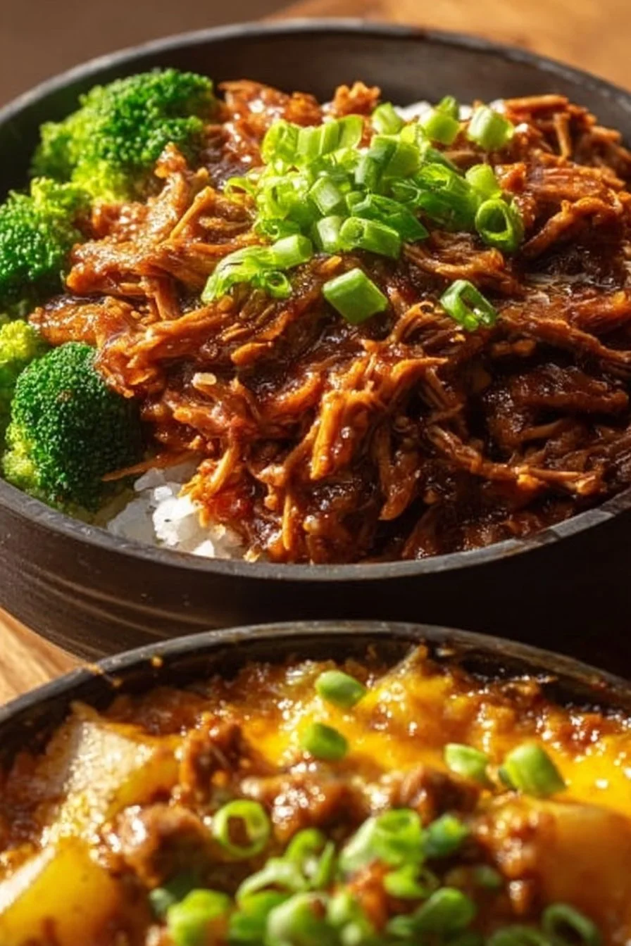 A bowl of steaming slow-cooked meals rich in flavor and comfort.