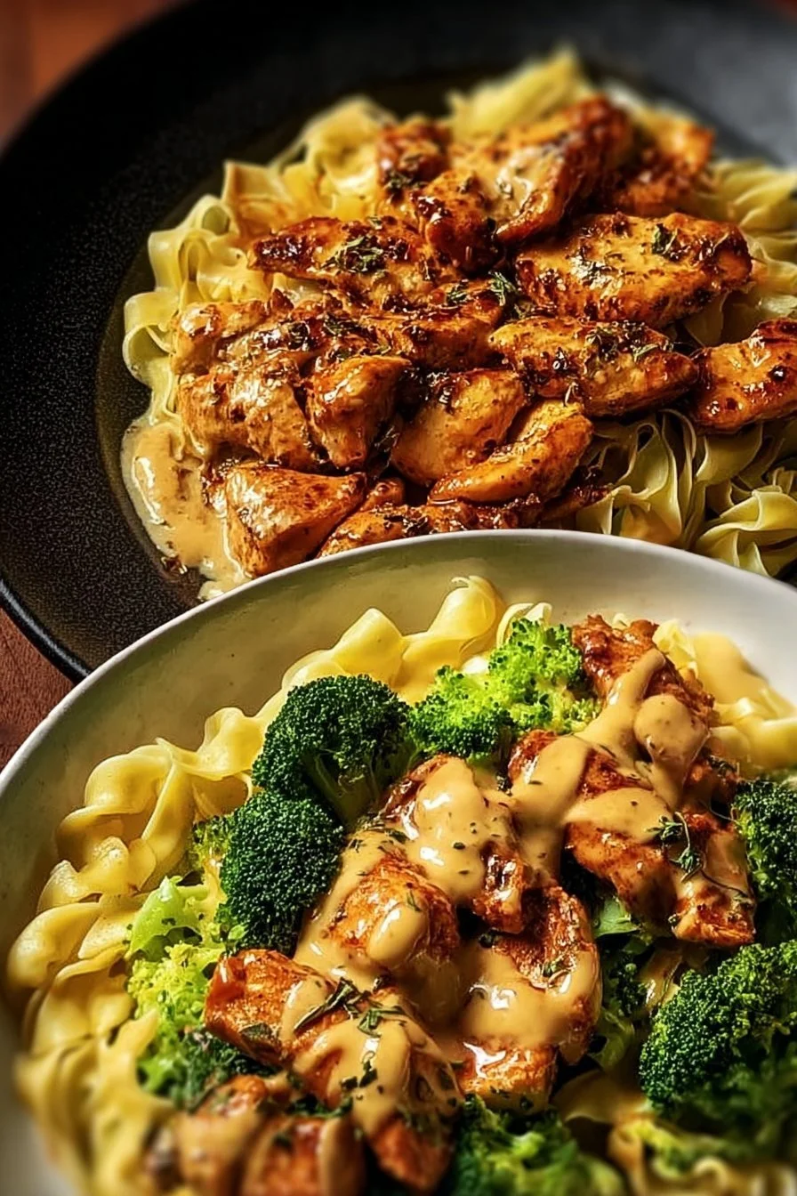Cowboy Butter Lemon Bowtie Chicken with Broccoli 4 Cowboy Butter Lemon Chicken with bowtie pasta and broccoli served on a plate
