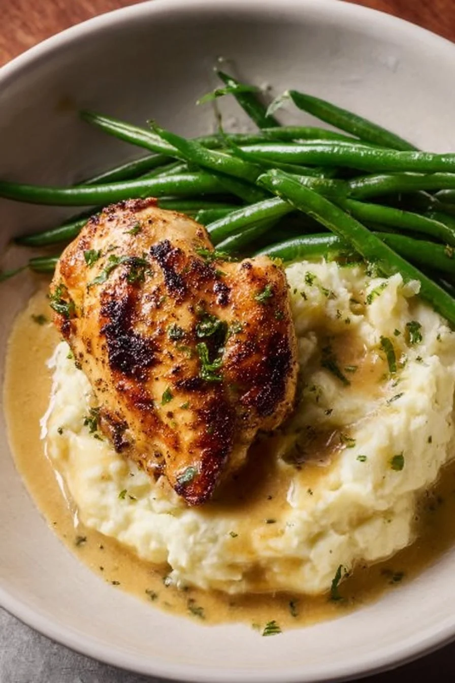 Creamy Garlic Parmesan Chicken Breast 5 Creamy garlic parmesan chicken breast served on a plate with herbs