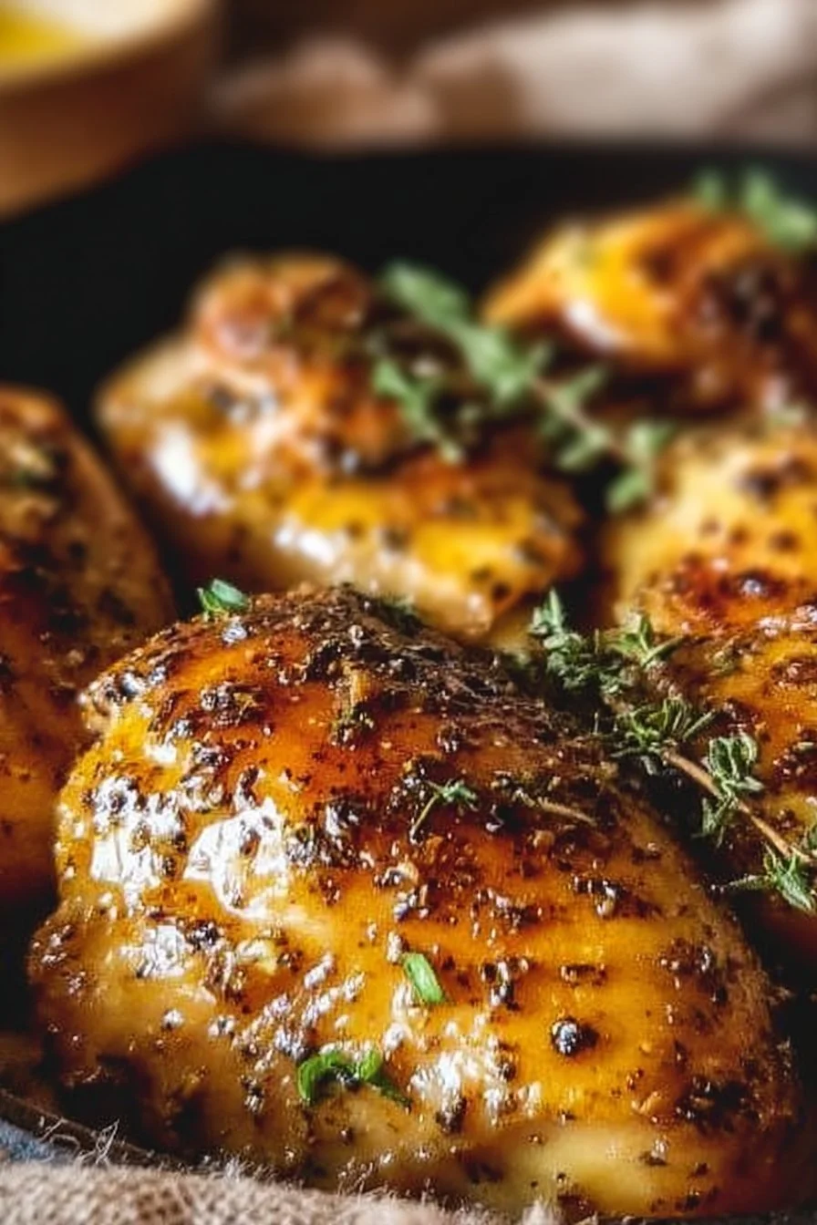 Easy Baked Honey Dijon Chicken 4 Easy baked honey Dijon chicken recipe with golden crust and honey glaze