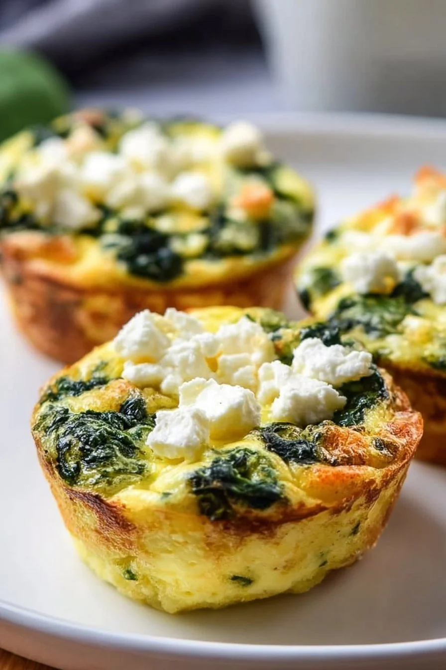 Egg Muffins with Spinach and Feta 6 Egg Muffins with Spinach and Feta