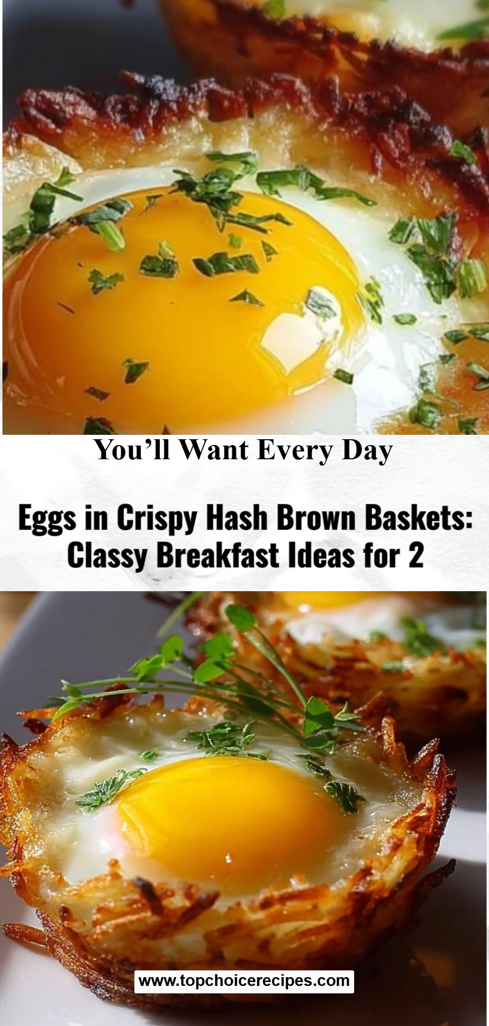 Eggs in Crispy Hash Brown Baskets 6 Eggs in Crispy Hash Brown Baskets