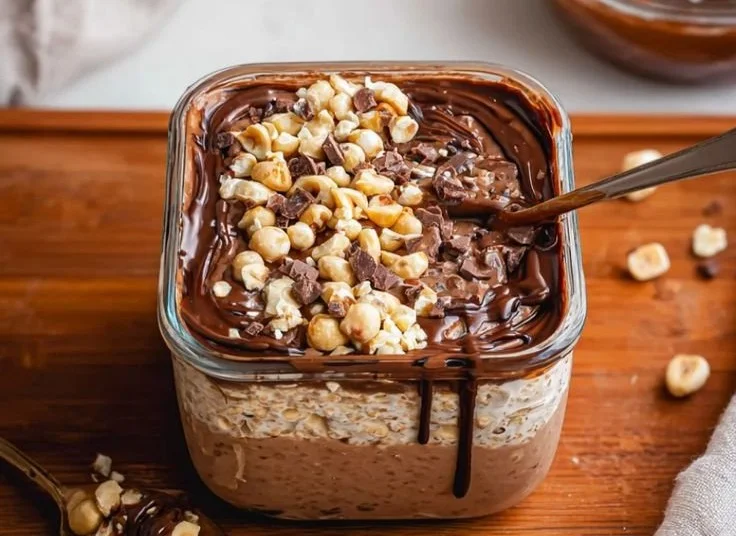Ferrero Rocher Protein Overnight Oats 7 Ferrero Rocher Protein Overnight Oats