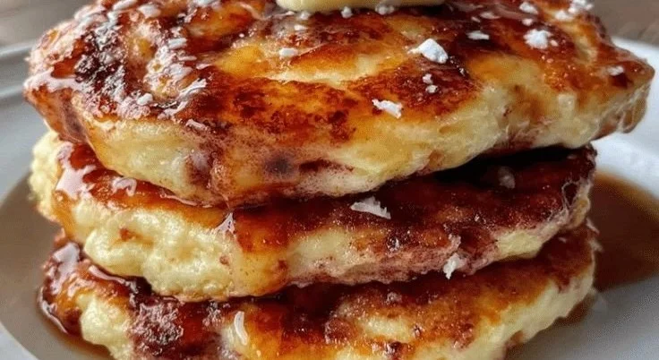 Fluffy Cinnamon Roll Pancakes
