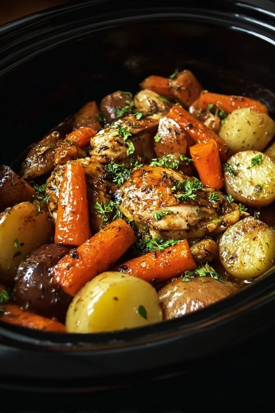 Delicious garlic butter chicken served on a plate with herbs and spices.