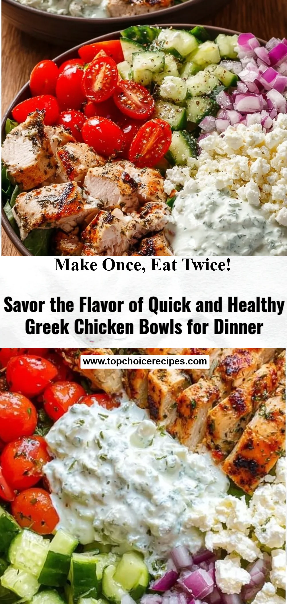 Greek Chicken Bowls 5 Greek Chicken Bowls