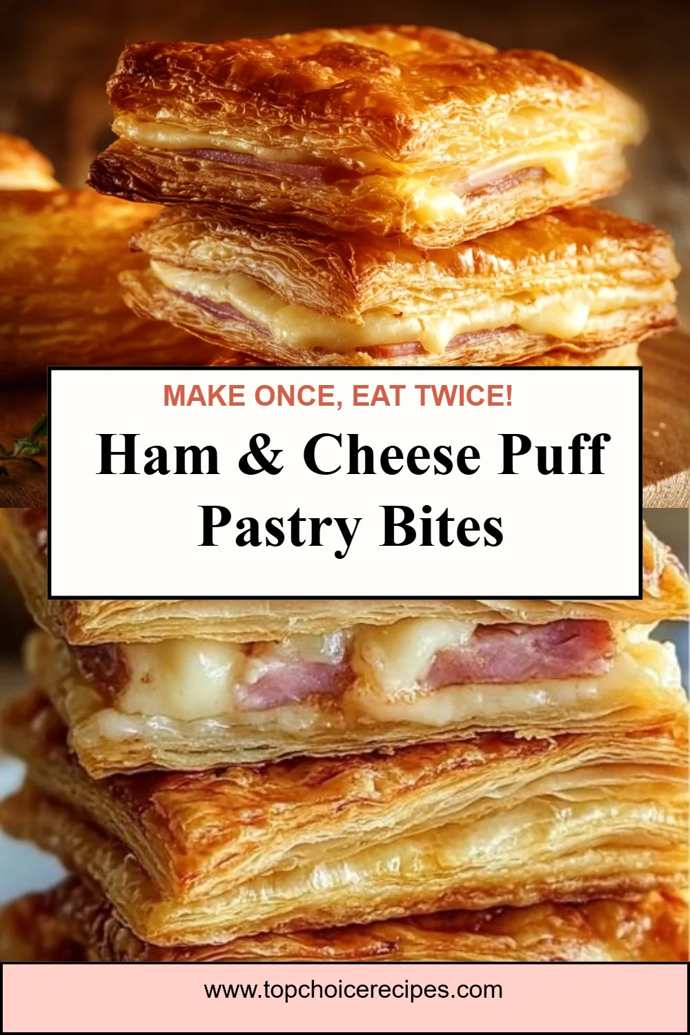 Ham & Cheese Puff Pastry Bites