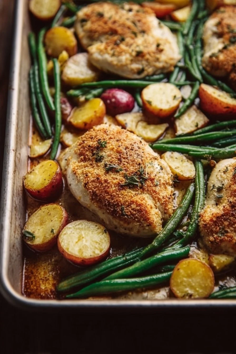 Healthy Chicken Parmesan with Vegetables 4 Healthy Chicken Parmesan with fresh vegetables and a crispy crust