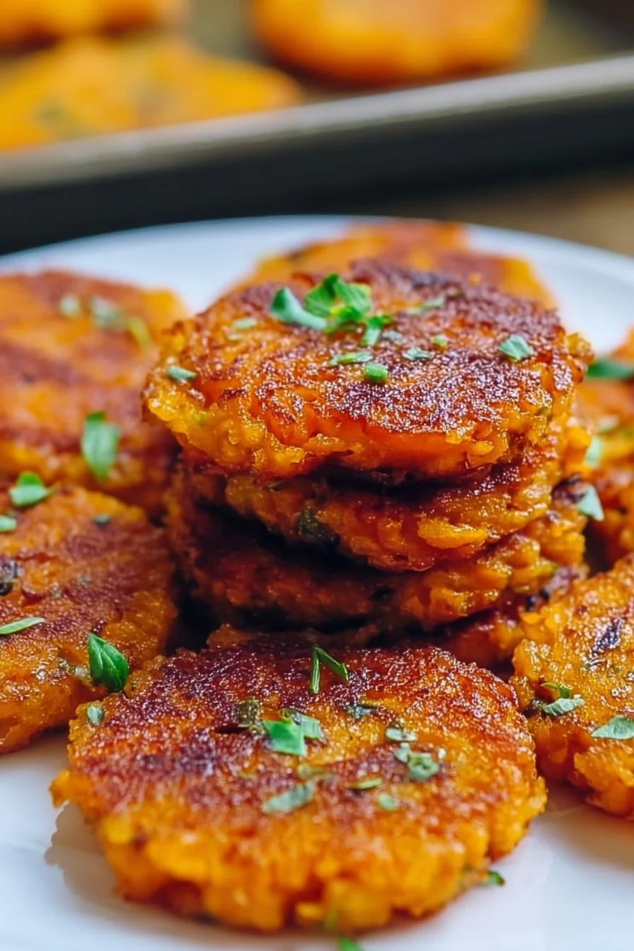 Delicious and healthy sweet potato hash browns served on a plate