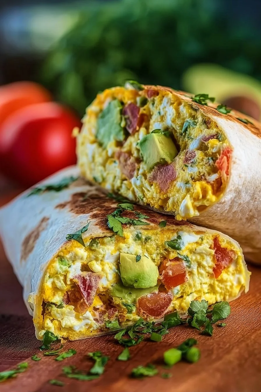 High-Protein Breakfast Wrap with Cottage Cheese and Avocado 5 High-protein breakfast wrap with cottage cheese and avocado on a plate