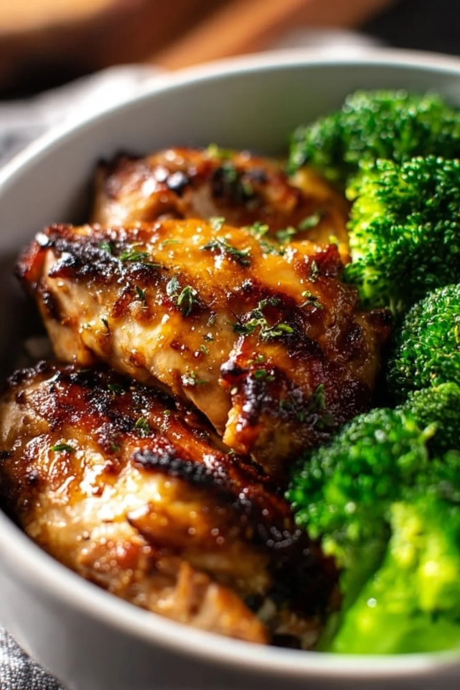 Honey Garlic Chicken Bowls 4 Delicious Honey Garlic Chicken Bowls with fresh vegetables and rice