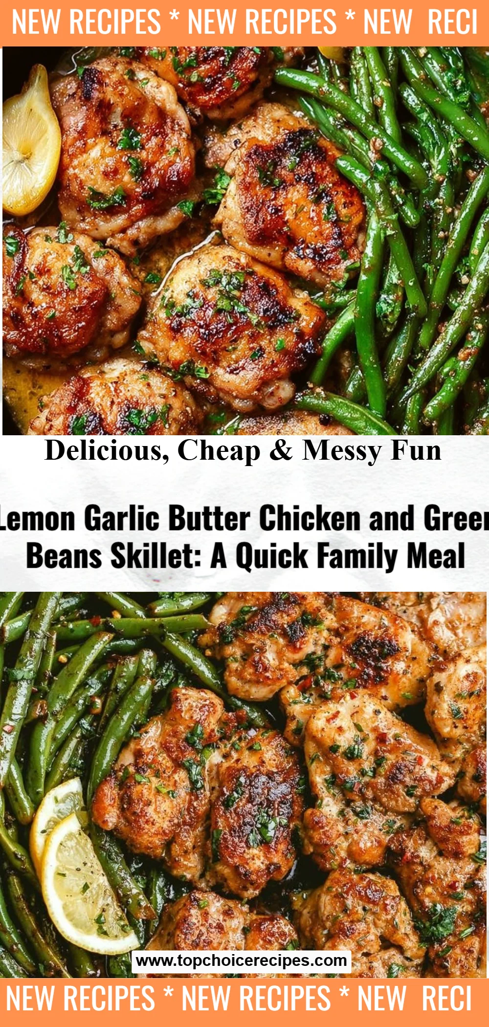 Lemon Garlic Butter Chicken and Green Beans Skillet