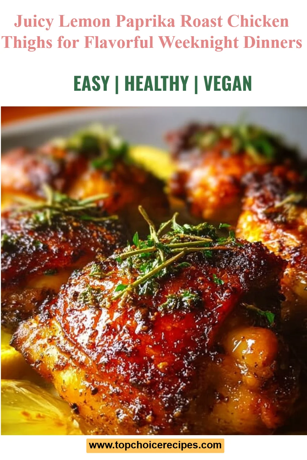 Lemon Paprika Roast Chicken Thighs 5 Lemon Paprika Roast Chicken Thighs