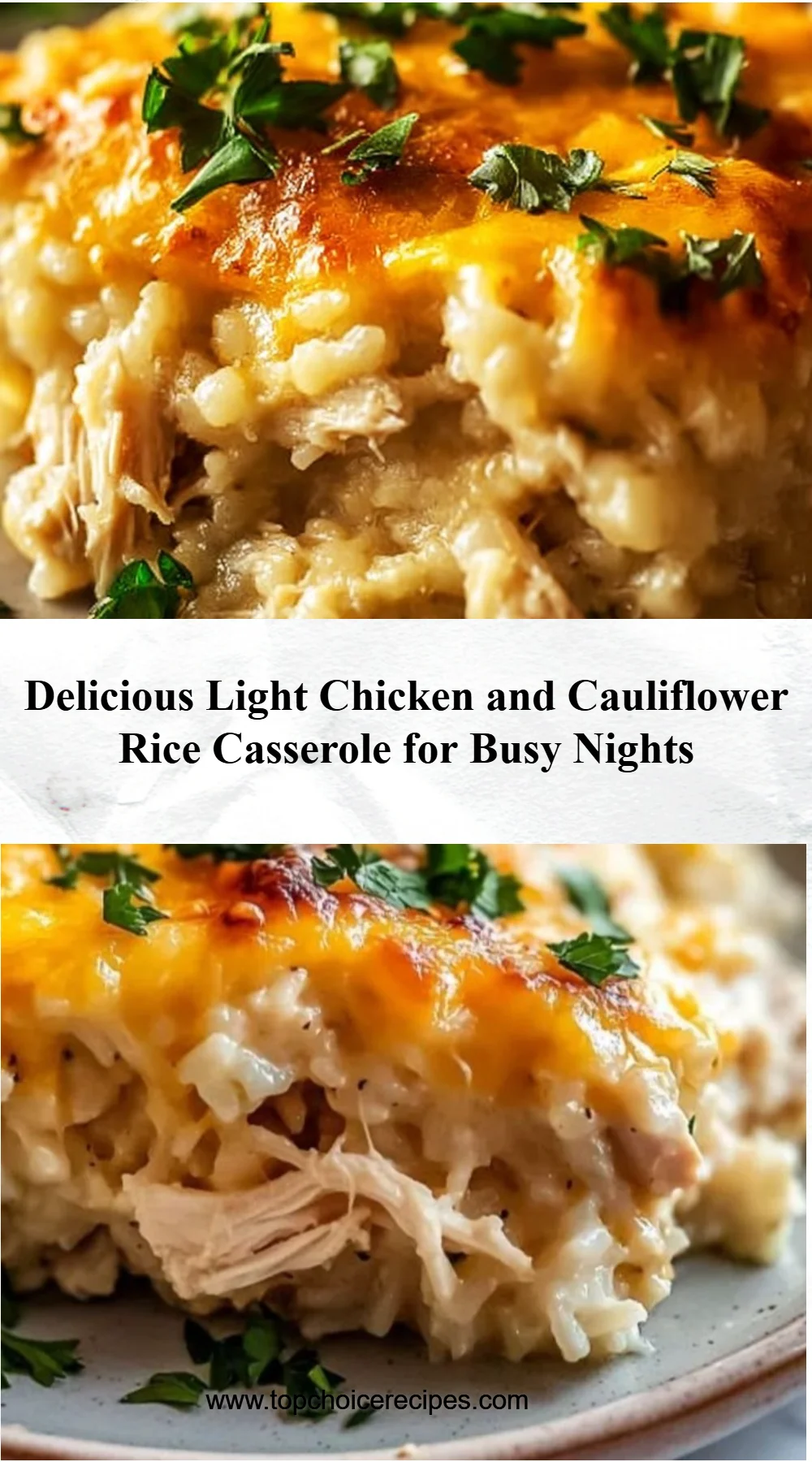 Light Chicken and Cauliflower Rice Casserole 5 Light Chicken and Cauliflower Rice Casserole