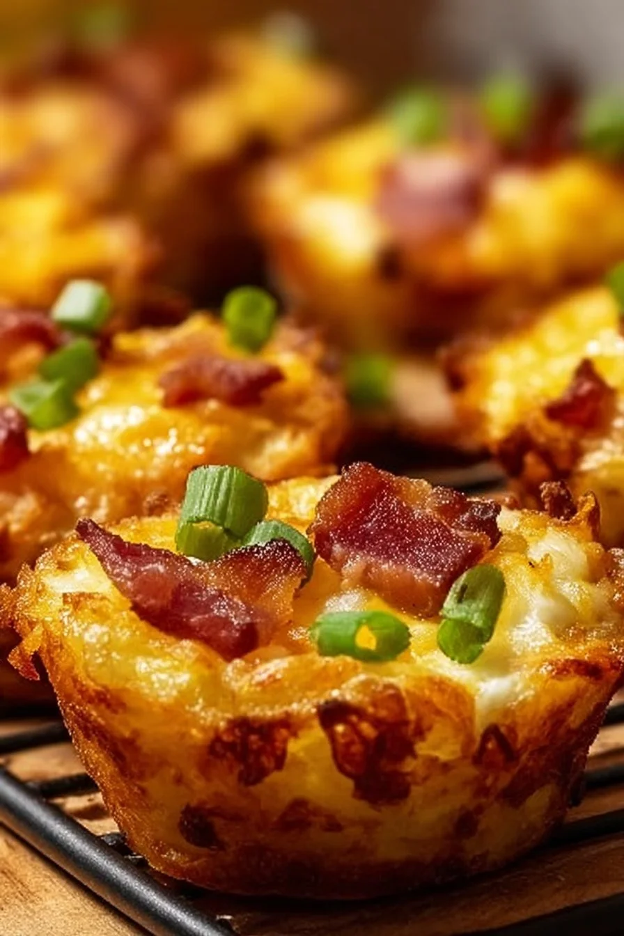 Loaded bacon and egg hash brown muffins for a hearty breakfast