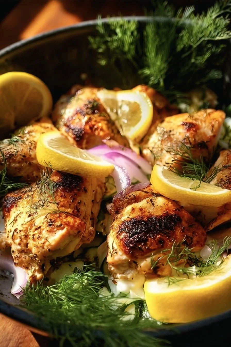 Mediterranean Lemon-Dill Chicken Bowls