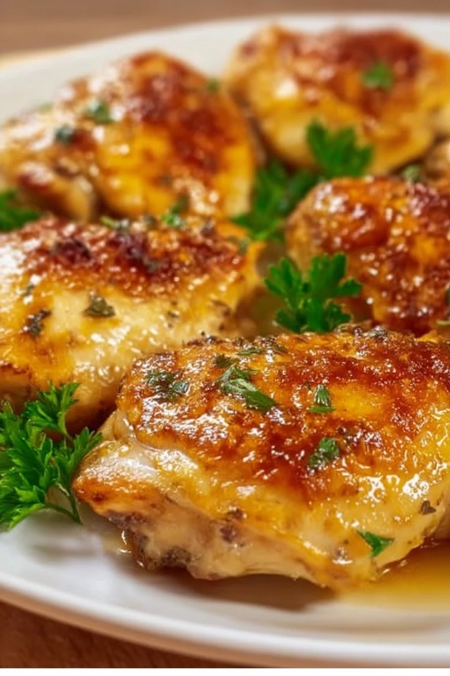 Melt-in-your-mouth chicken breast dish served on a plate with herbs and spices