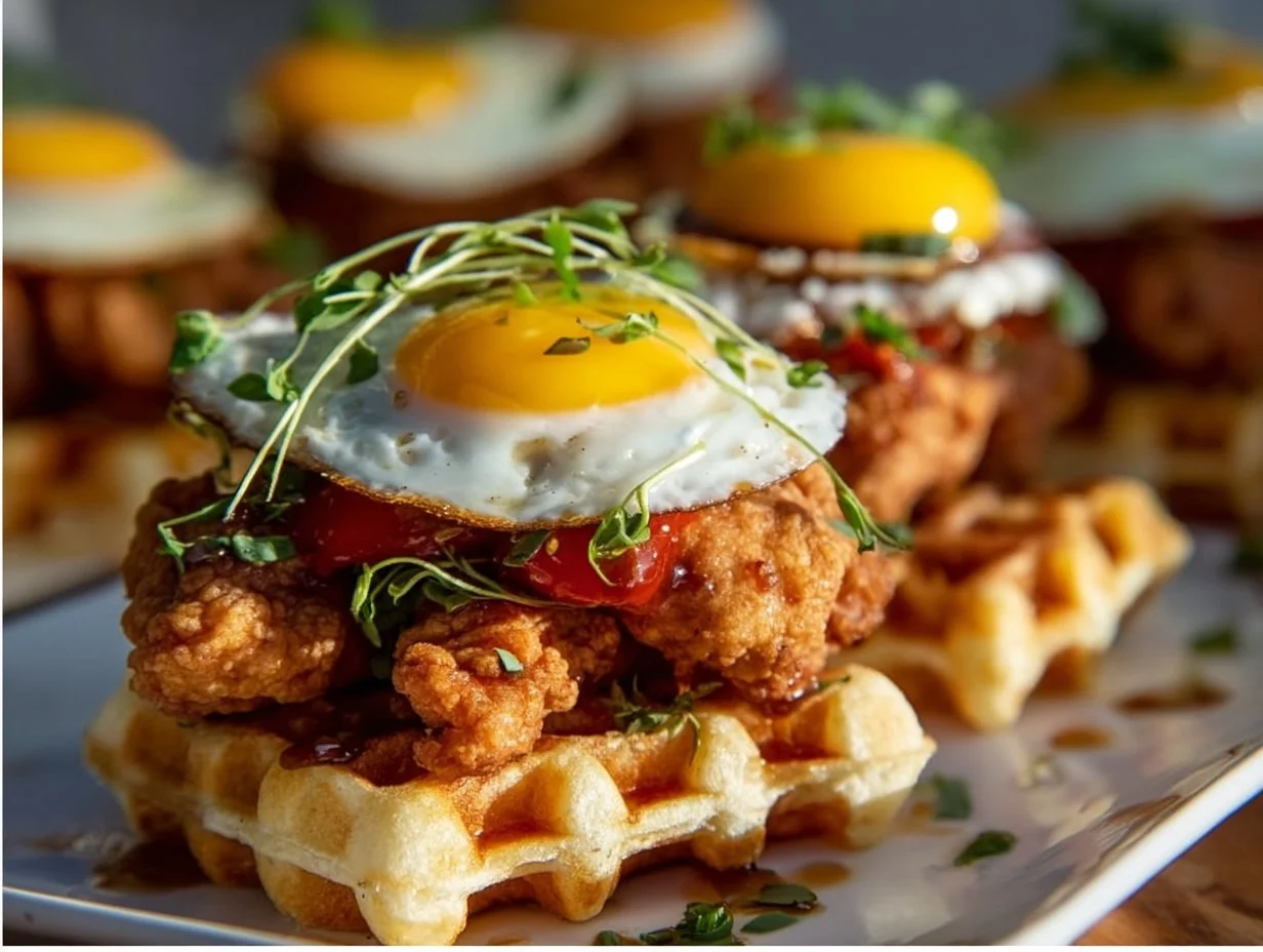 Mini Chicken and Waffle Sliders – The Brunch Upgrade You Need 8 Mini Chicken and Waffle Sliders – The Brunch Upgrade You Need