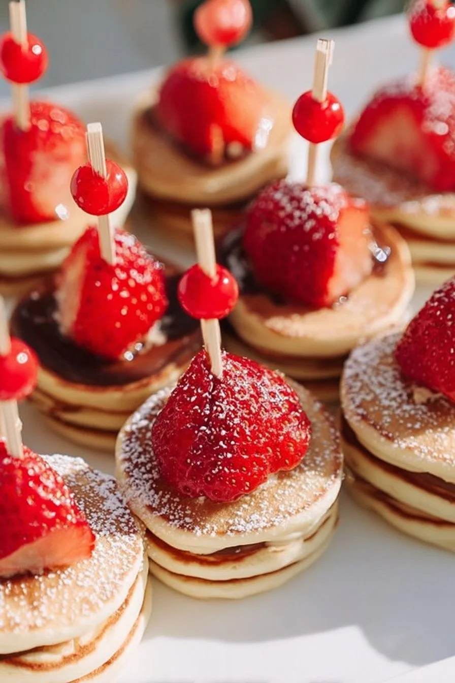 Mini Nutella Pancake Stacks 6 Mini Nutella Pancake Stacks