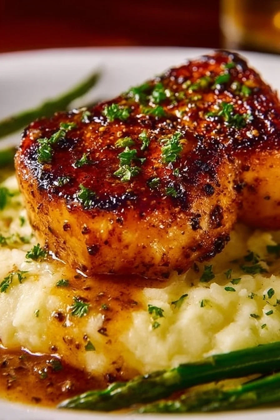 Delicious Morton's chicken dish garnished and ready to serve