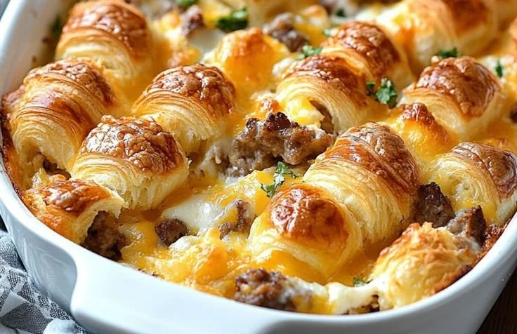 Overnight Croissant Breakfast Casserole 5 Overnight Croissant Breakfast Casserole