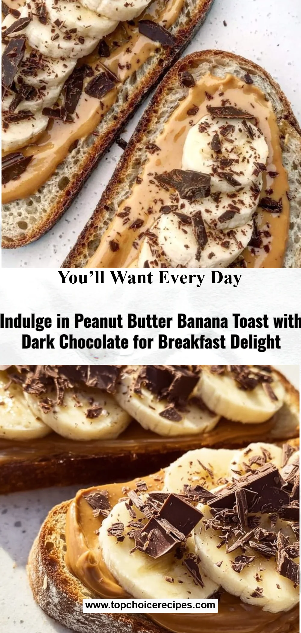 Peanut Butter Banana Toast with Dark Chocolate