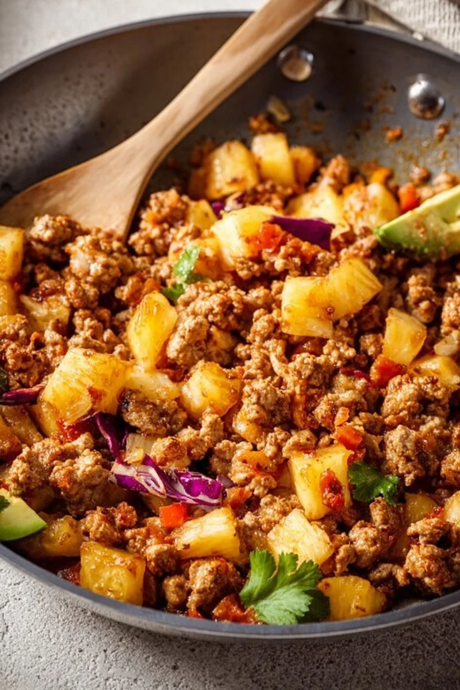 Pineapple Turkey Tacos 5 Pineapple Turkey Tacos served with fresh toppings