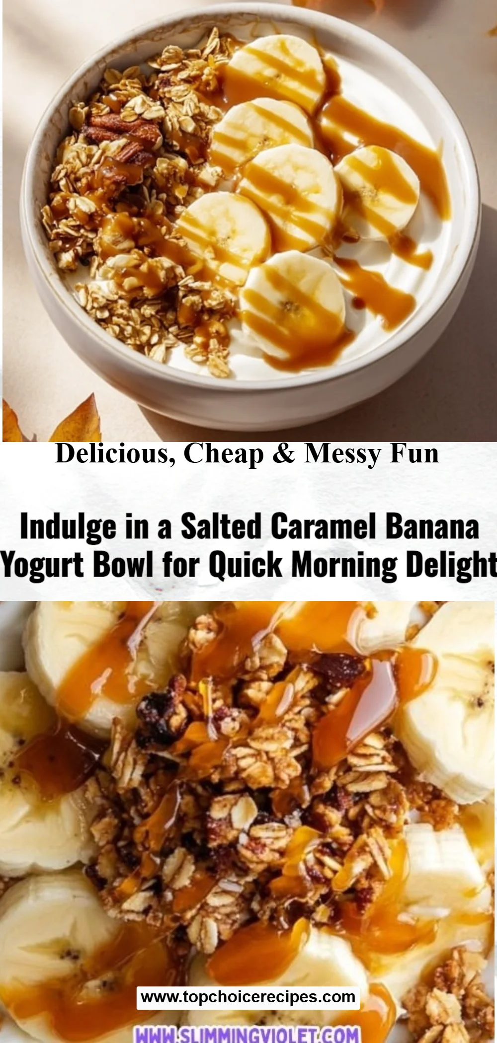 Salted Caramel Banana Yogurt Bowl